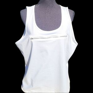 SHEIN White Tank Top with Front Zipper